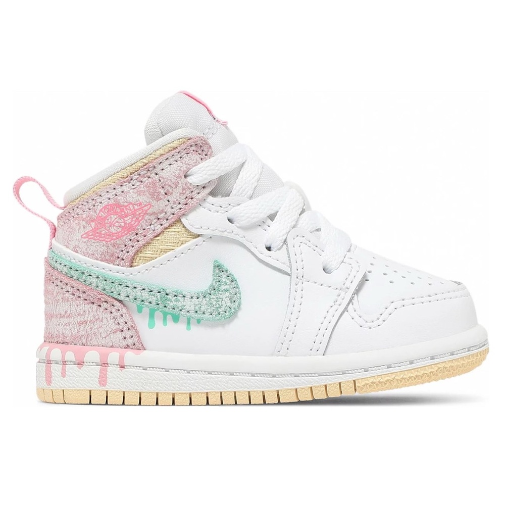 NIKE Air Jordan 1 Mid Paint Drip Sneakers size 5C, toddler
